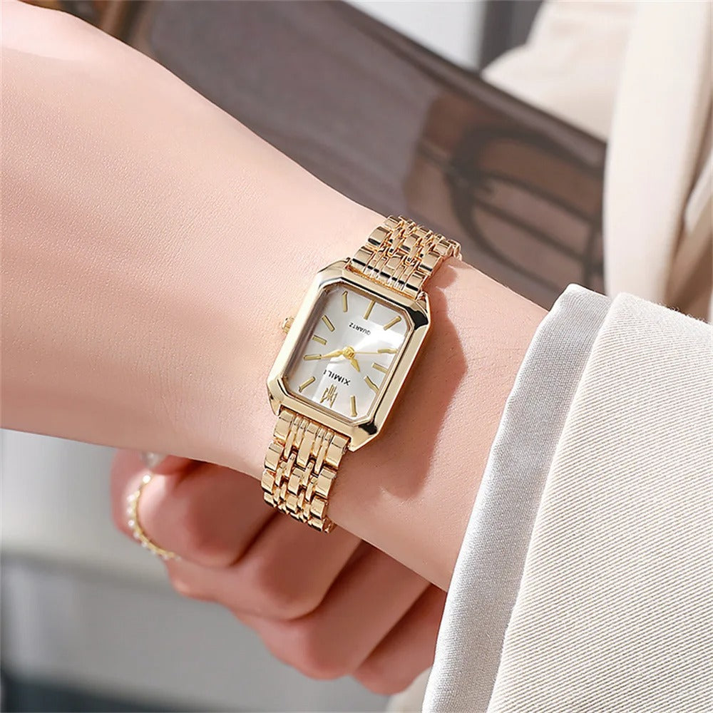 Women’s Gold Square Quartz Watch – Rexyle Ardent Edition