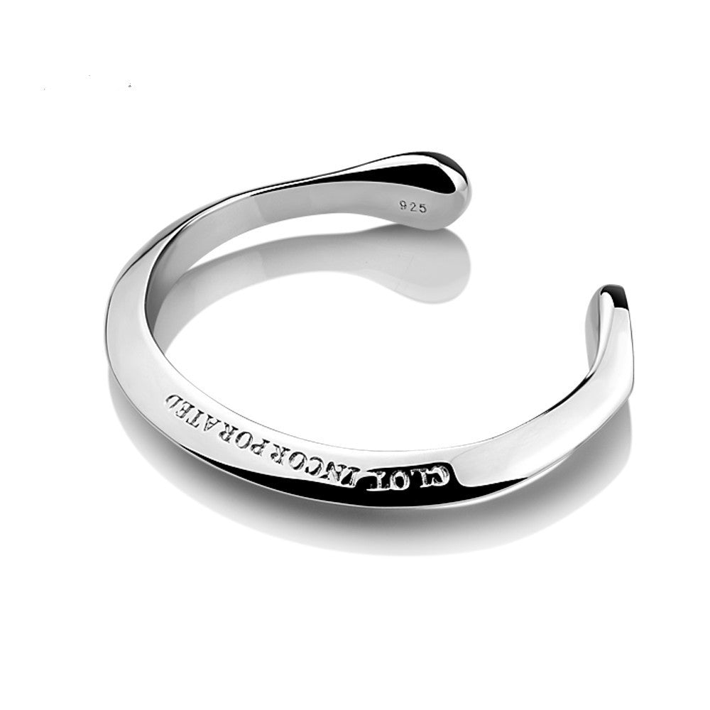 925 Sterling Silver Bracelet Unisex Bracelet Simple Edge Silver Bracelet Gift