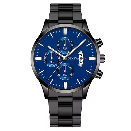 Men’s Black Stainless Steel Quartz Watch – Rexyle Nocturne Edition