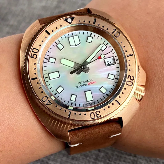 Men’s Bronze Automatic Dive Watch – Rexyle Tandorio Shell Dial Series