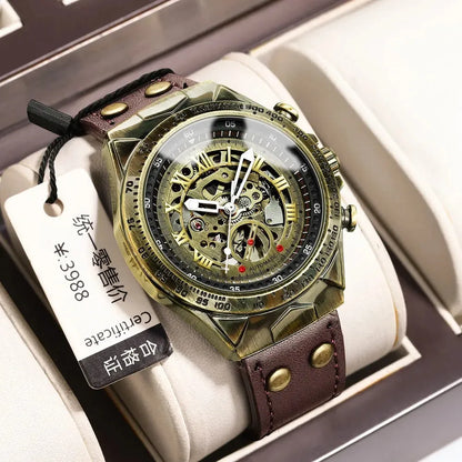 Men’s Bronze Automatic Watch – UTHAI Retro Business Series