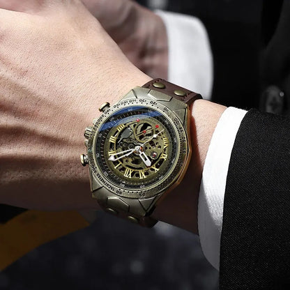 Men’s Bronze Automatic Watch – UTHAI Retro Business Series