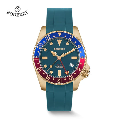 Men’s Bronze GMT Diver Watch – Boderry Admiral Automatic Series