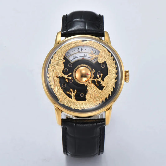Men’s Gold Dragon Automatic Watch – Kuouluolang Heritage Edition