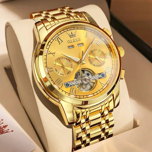 Men’s Skeleton Automatic Watch – Rexyle OLEVS Business Edition