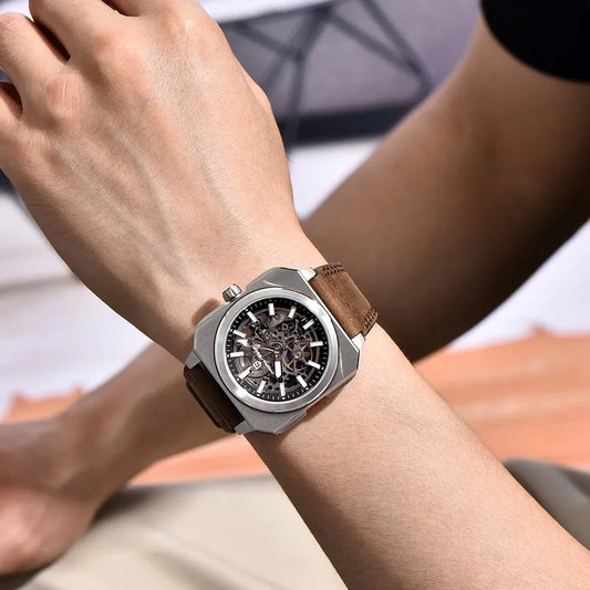 Men’s Skeleton Square Watch – Pagani Design PD-1791 Flywheel Automatic