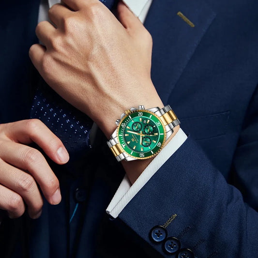 Men’s Stainless Steel Chronograph Watch – Rexyle Diver Business Series