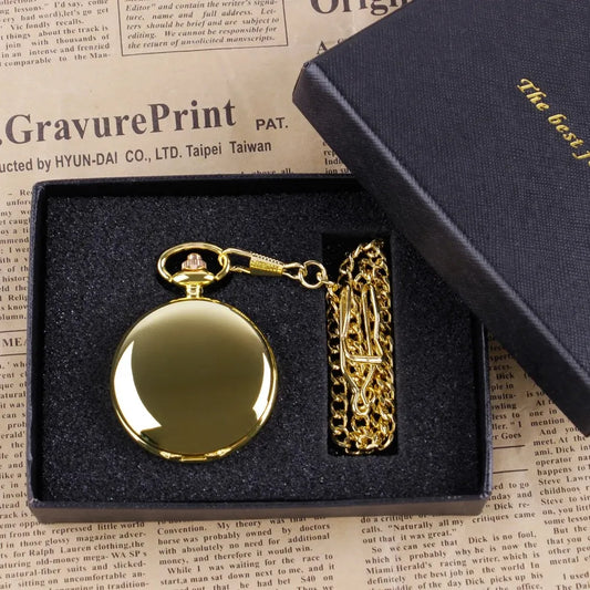 Unisex Gold Quartz Pocket Watch – Shuhang Heritage Pendant Edition